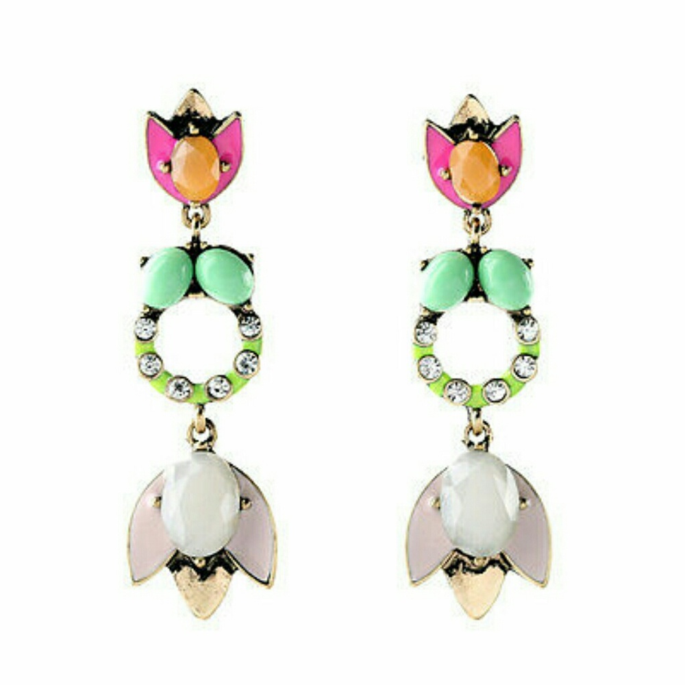 Neon statement earrings